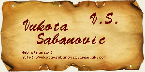 Vukota Šabanović vizit kartica